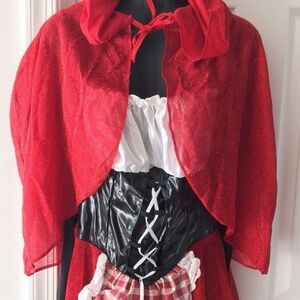 Sexy Little Red Riding Hood Costume Dress One Size